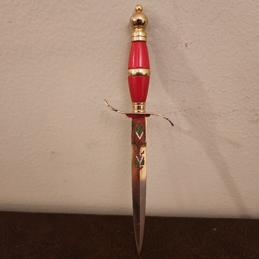 Vintage "Rare" Red Handle Sword Letter Opener
